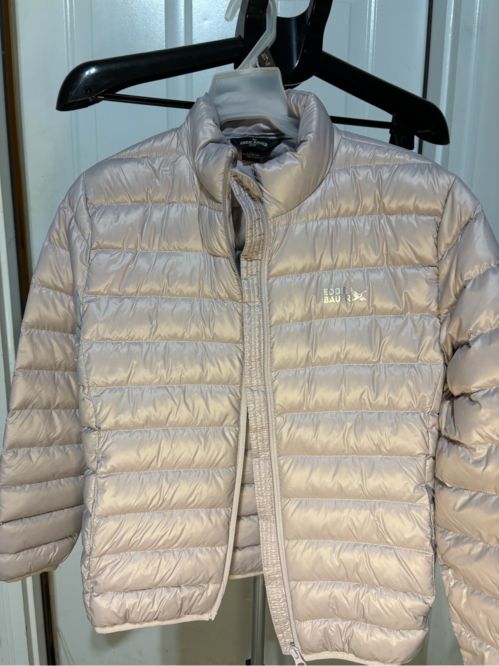 Eddie Bauer Kids L 10/12 Light Pink Down Puffer Jacket 60% Down